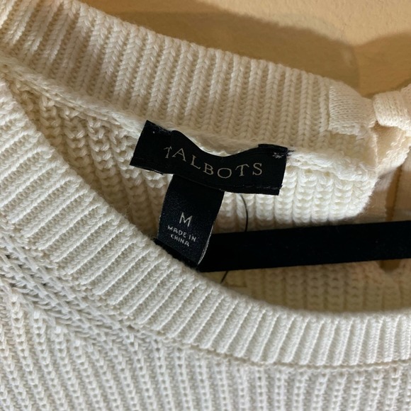 Talbots white and blue striped sweater NWT size Medium - Picture 4 of 10